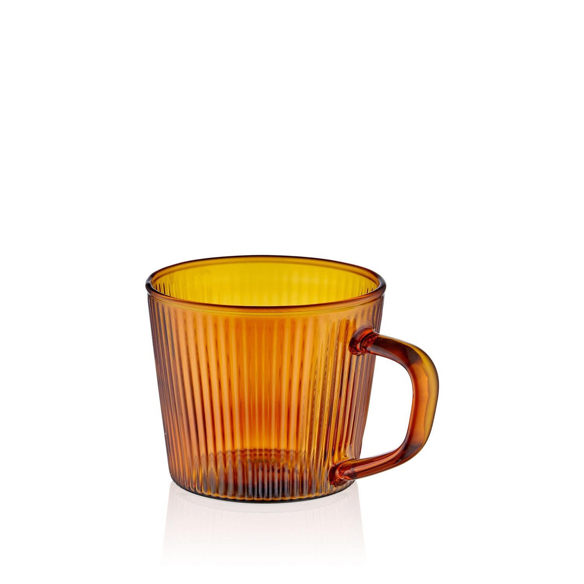 Striped Borosilikat Cam Kahve Kupası Amber 140 ml