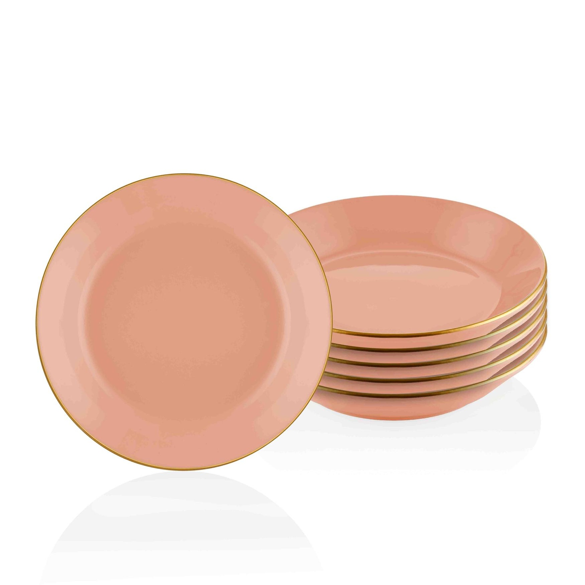 Basic Yemek Tabağı 6 Lı Set Somon Pembe - 20cm