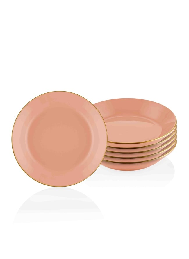  Basic Yemek Tabağı 6 Lı Set Somon Pembe - 20cm