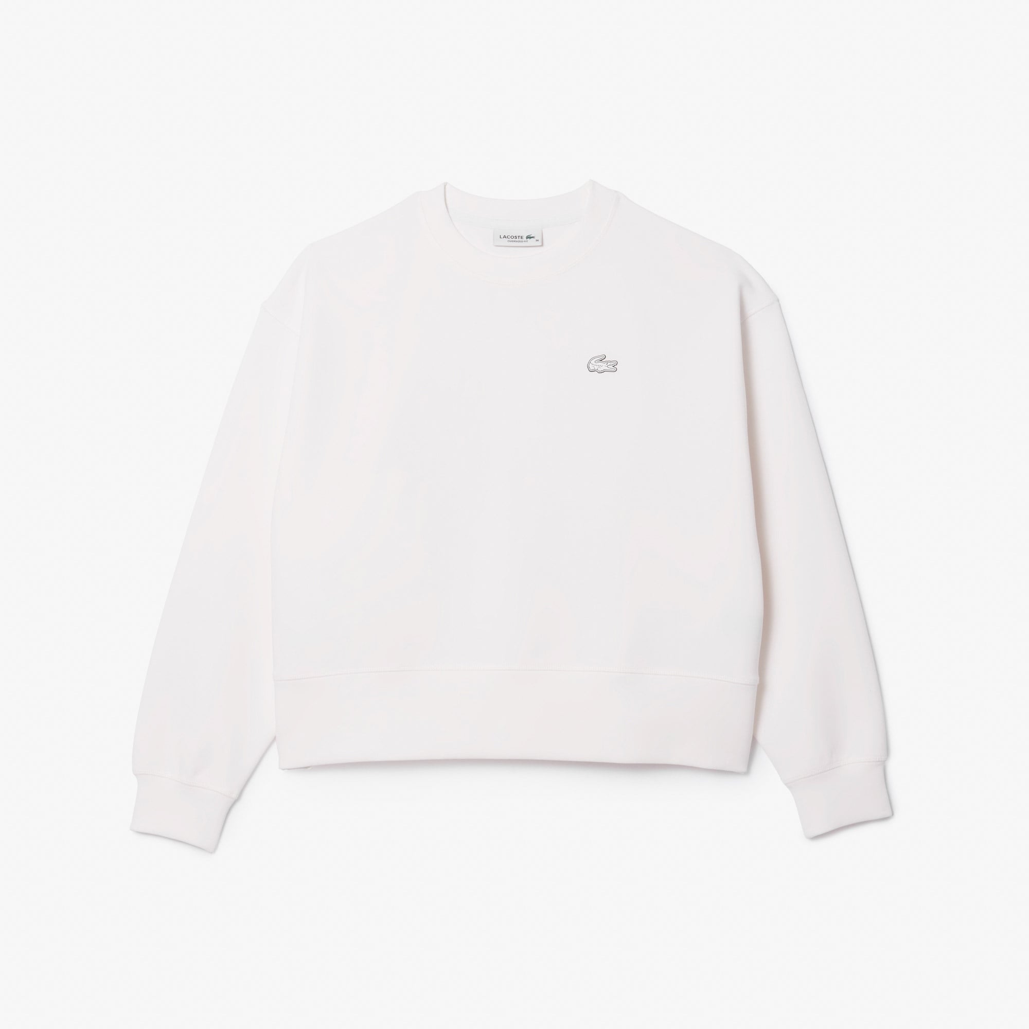 Lacoste Kadın Oversize Fit Bisiklet Yaka Beyaz Sweatshirt