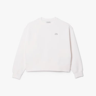  Lacoste Kadın Oversize Fit Bisiklet Yaka Beyaz Sweatshirt