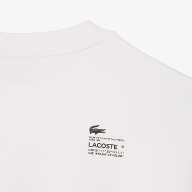  Lacoste Kadın Oversize Fit Bisiklet Yaka Beyaz Sweatshirt