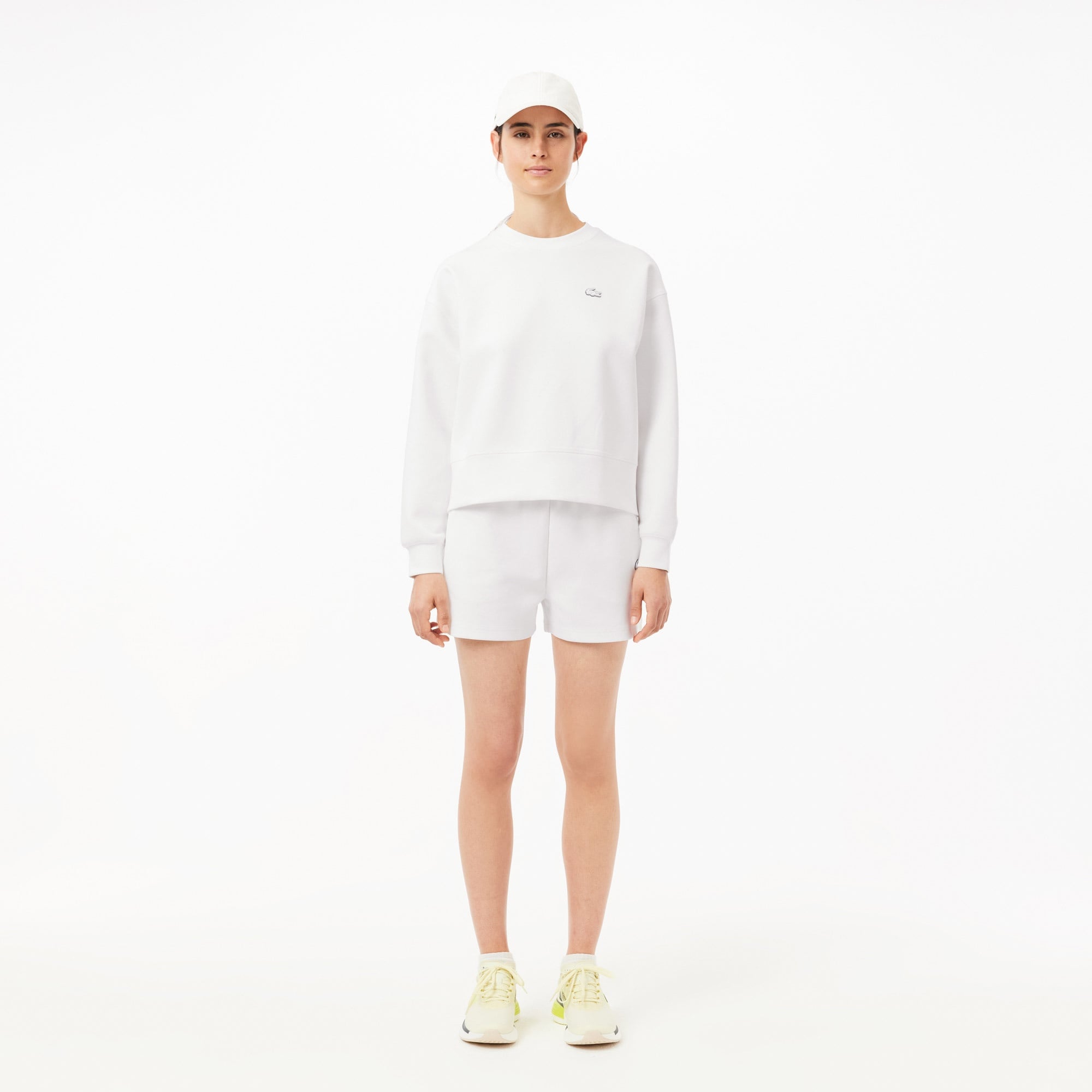 Lacoste Kadın Oversize Fit Bisiklet Yaka Beyaz Sweatshirt