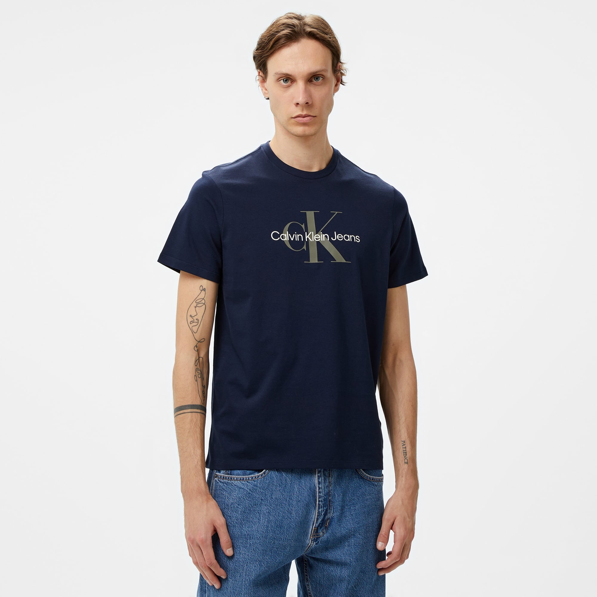 Calvin Klein Jeans Hero Monogram 30s Eu Opt Erkek Lacivert T-Shirt