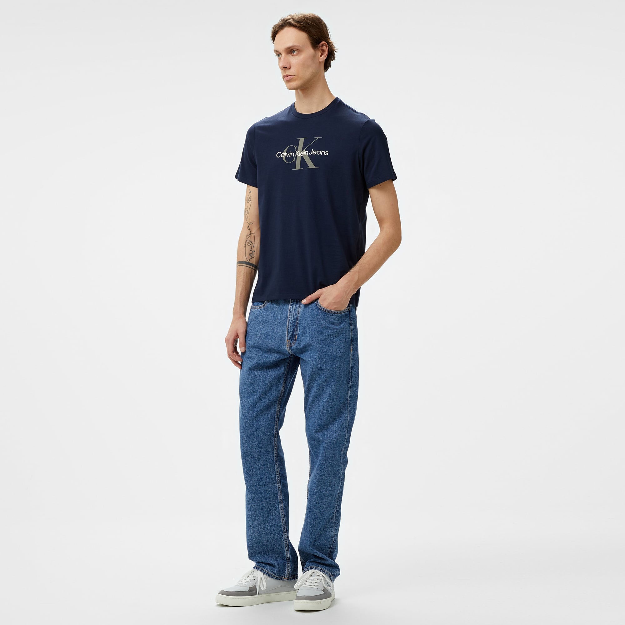 Calvin Klein Jeans Hero Monogram 30s Eu Opt Erkek Lacivert T-Shirt