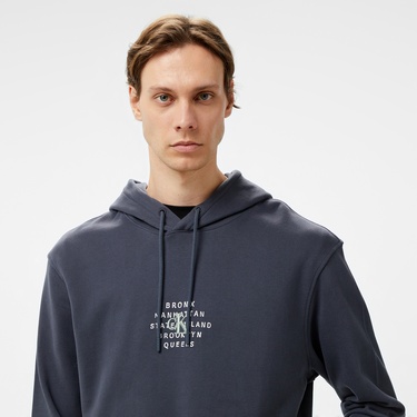  Calvin Klein Jeans Nyc Stamp Graphic Erkek Gri Sweatshirt