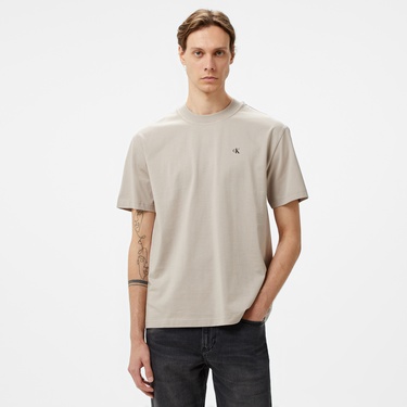  Calvin Klein Jeans Stamp Back Graphic Relaxed Erkek Gri T-Shirt