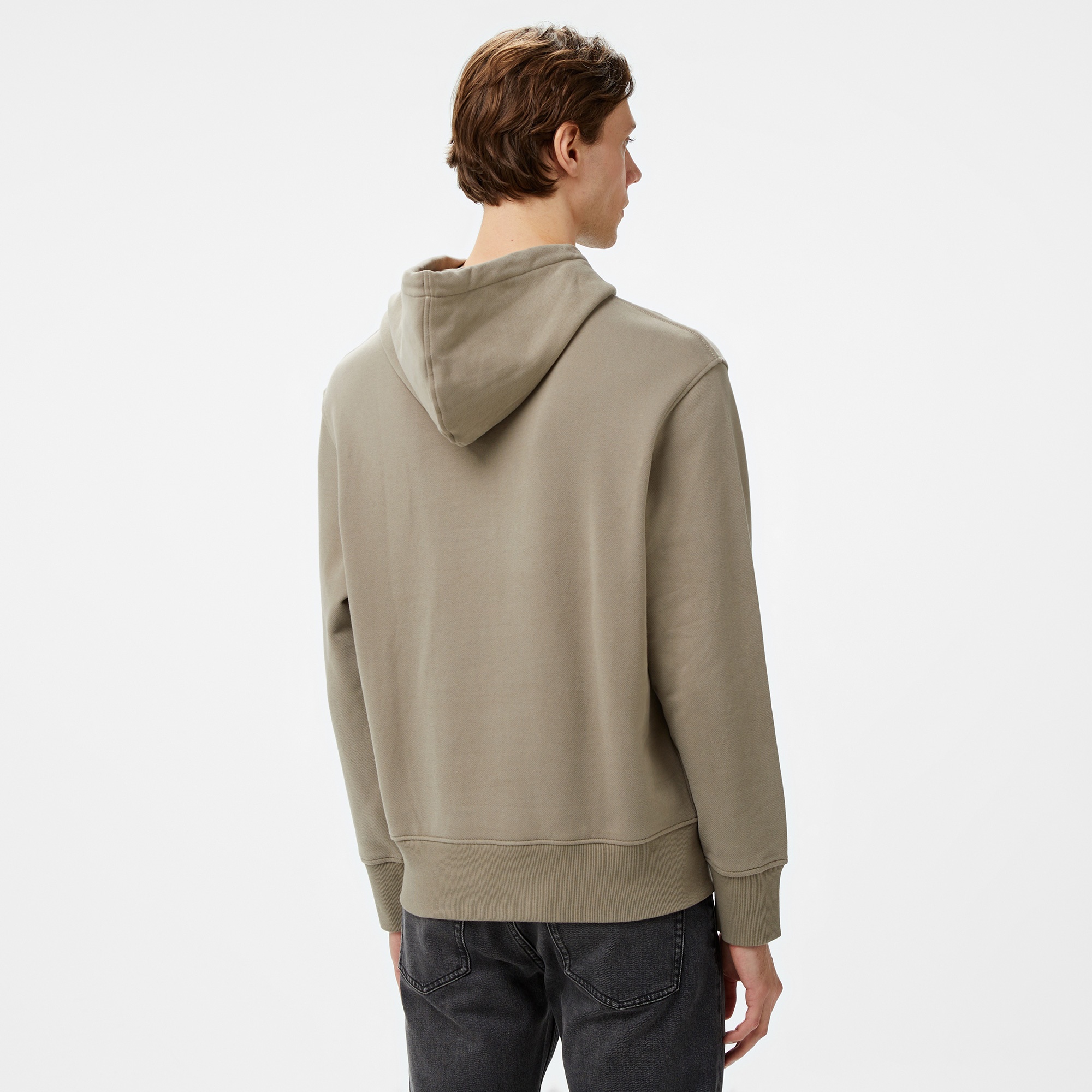 Calvin Klein Jeans Nyc Stamp Graphic Erkek Bej Hoodie