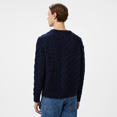  Tommy Hilfiger Cable Flag Erkek Mavi Kazak