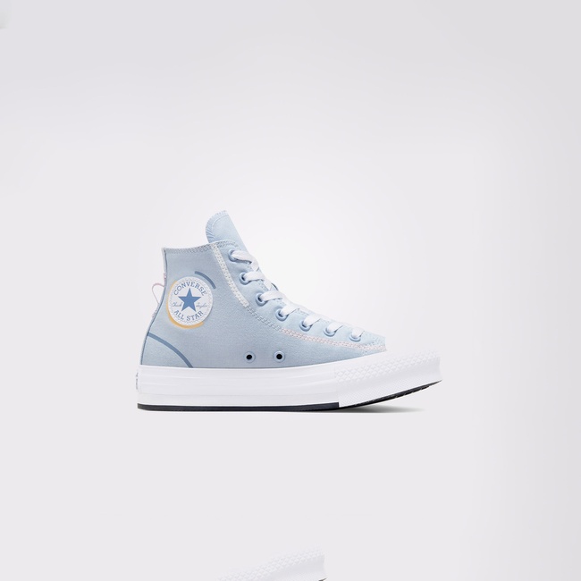  Converse Chuck Taylor All Star Lift Genç Mavi Platform Sneaker