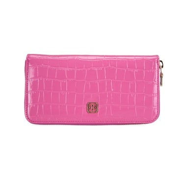  Zane Pembe Kadın Kroko Baskılı Deri Cüzdan