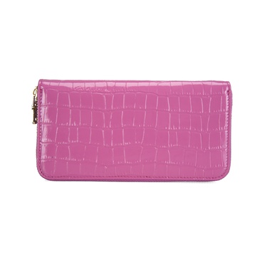  Zane Pembe Kadın Kroko Baskılı Deri Cüzdan