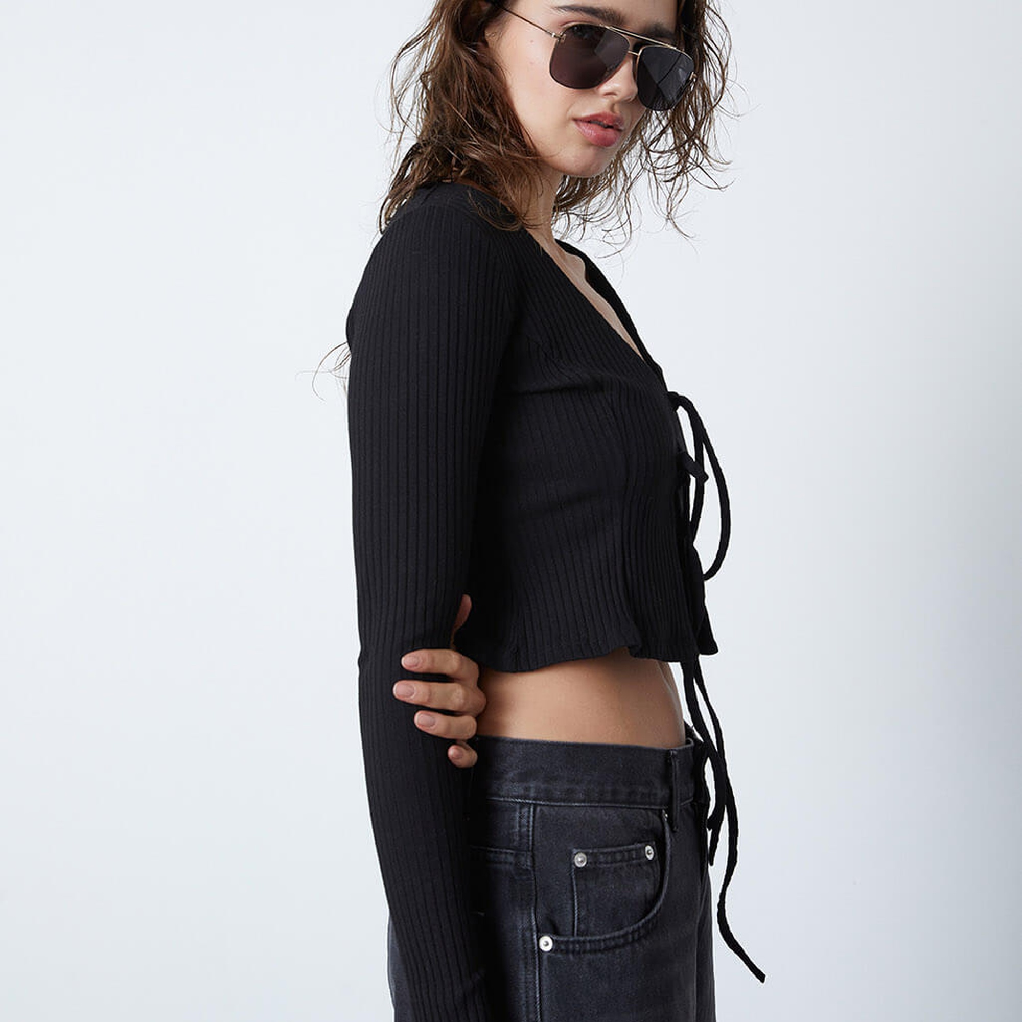 Bağlamalı Uzun Kollu Bluz