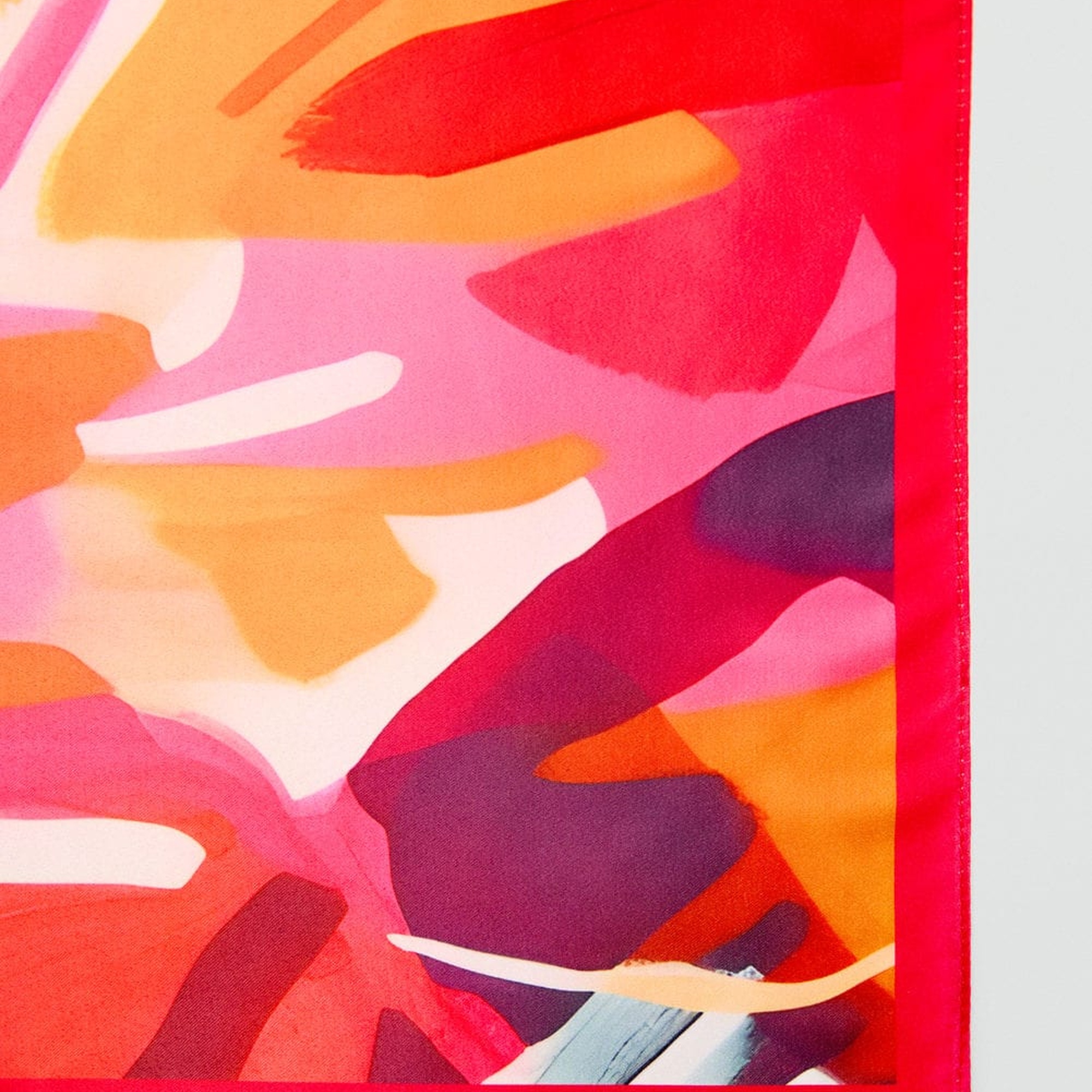 Mango Kadın Çok Renk Desenli Fular Fuşya