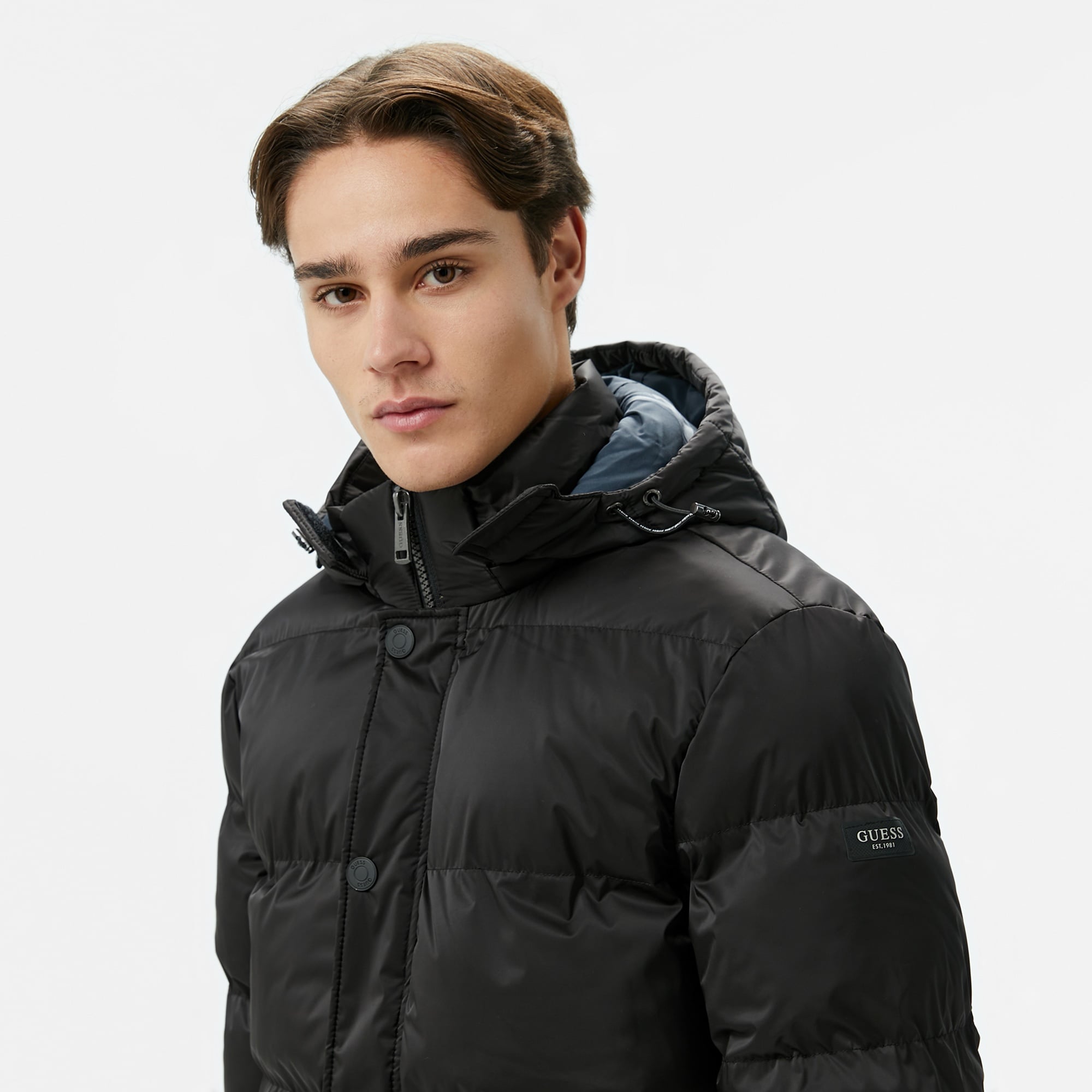 Guess Stretch Poly Erkek Siyah Mont
