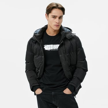  Guess Stretch Poly Erkek Siyah Mont