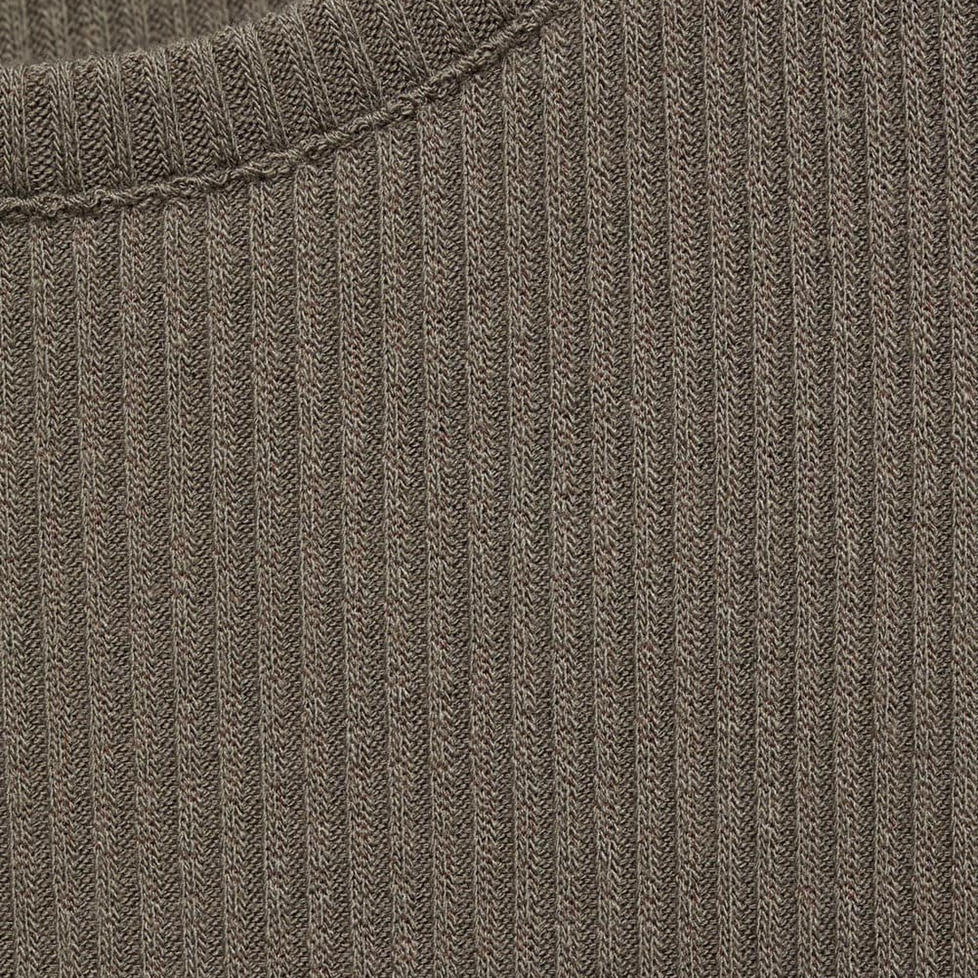 Mango Kadın Ribana Triko Tişört Haki