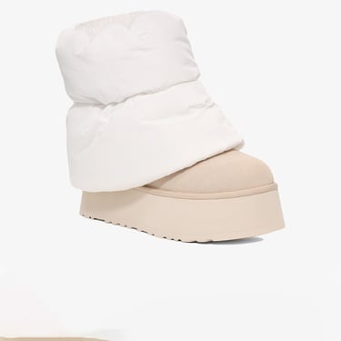  UGG Classic Mini Dipper Puffer Kadın Beyaz Bot