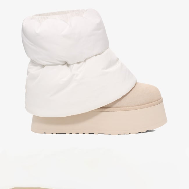  UGG Classic Mini Dipper Puffer Kadın Beyaz Bot