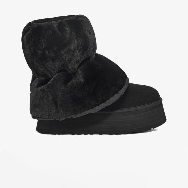  UGG Classic Mini Dipper Puffer Kadın Siyah Bot