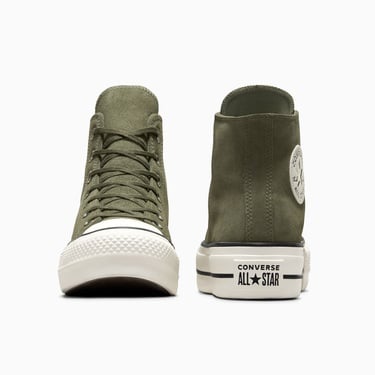  Converse Chuck Taylor All Star Lift Kadın Yeşil Süet Platform Sneaker