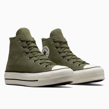  Converse Chuck Taylor All Star Lift Kadın Yeşil Süet Platform Sneaker
