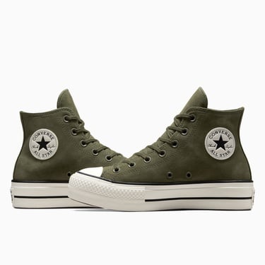  Converse Chuck Taylor All Star Lift Kadın Yeşil Süet Platform Sneaker
