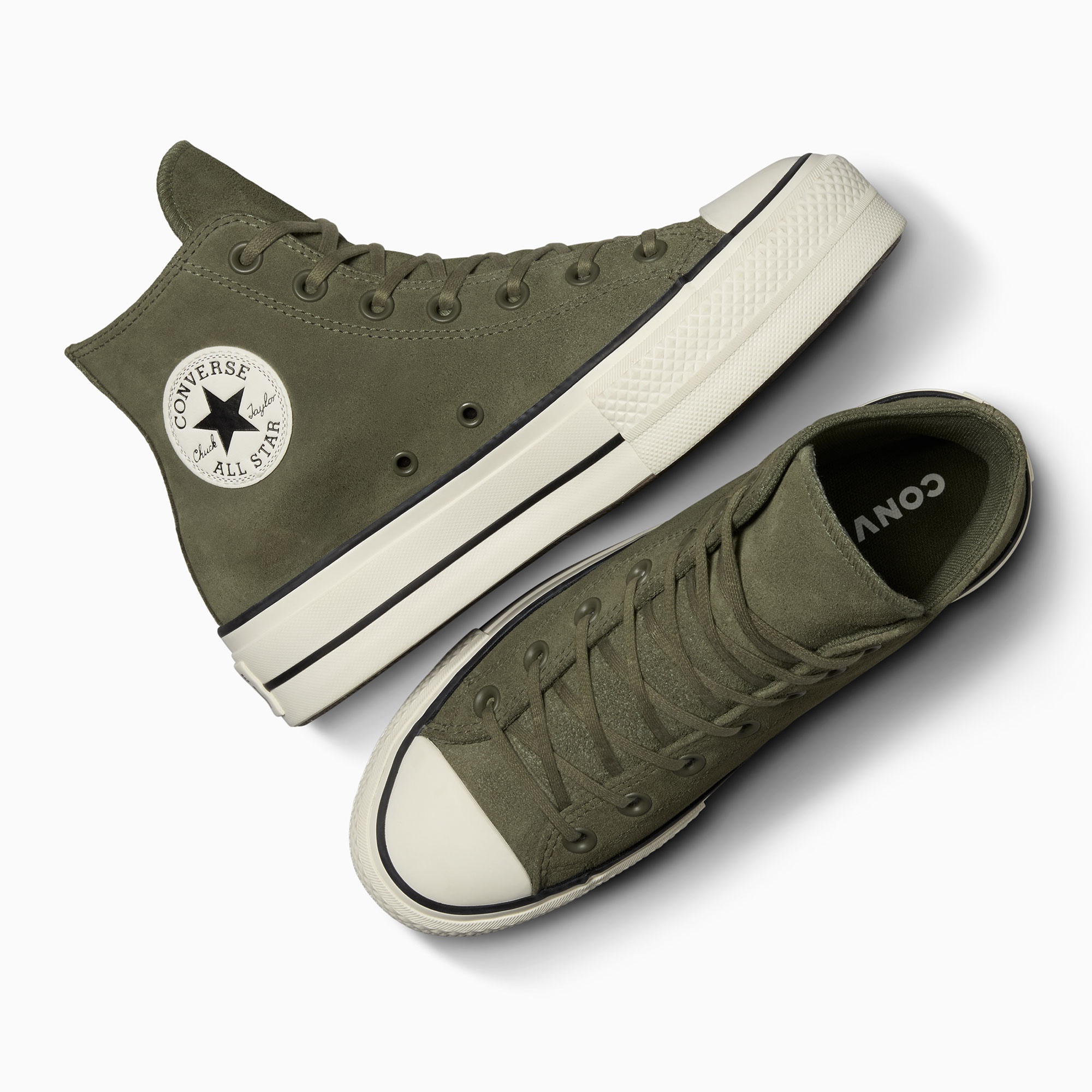 Converse Chuck Taylor All Star Lift Kadın Yeşil Süet Platform Sneaker