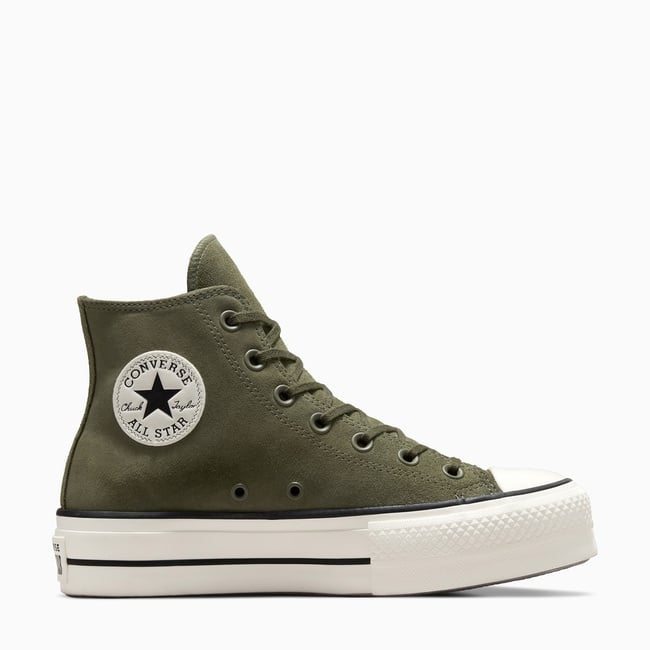  Converse Chuck Taylor All Star Lift Kadın Yeşil Süet Platform Sneaker