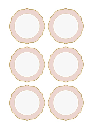  Jaswely Servis Tabağı 6 Parça Pembe 27 Cm