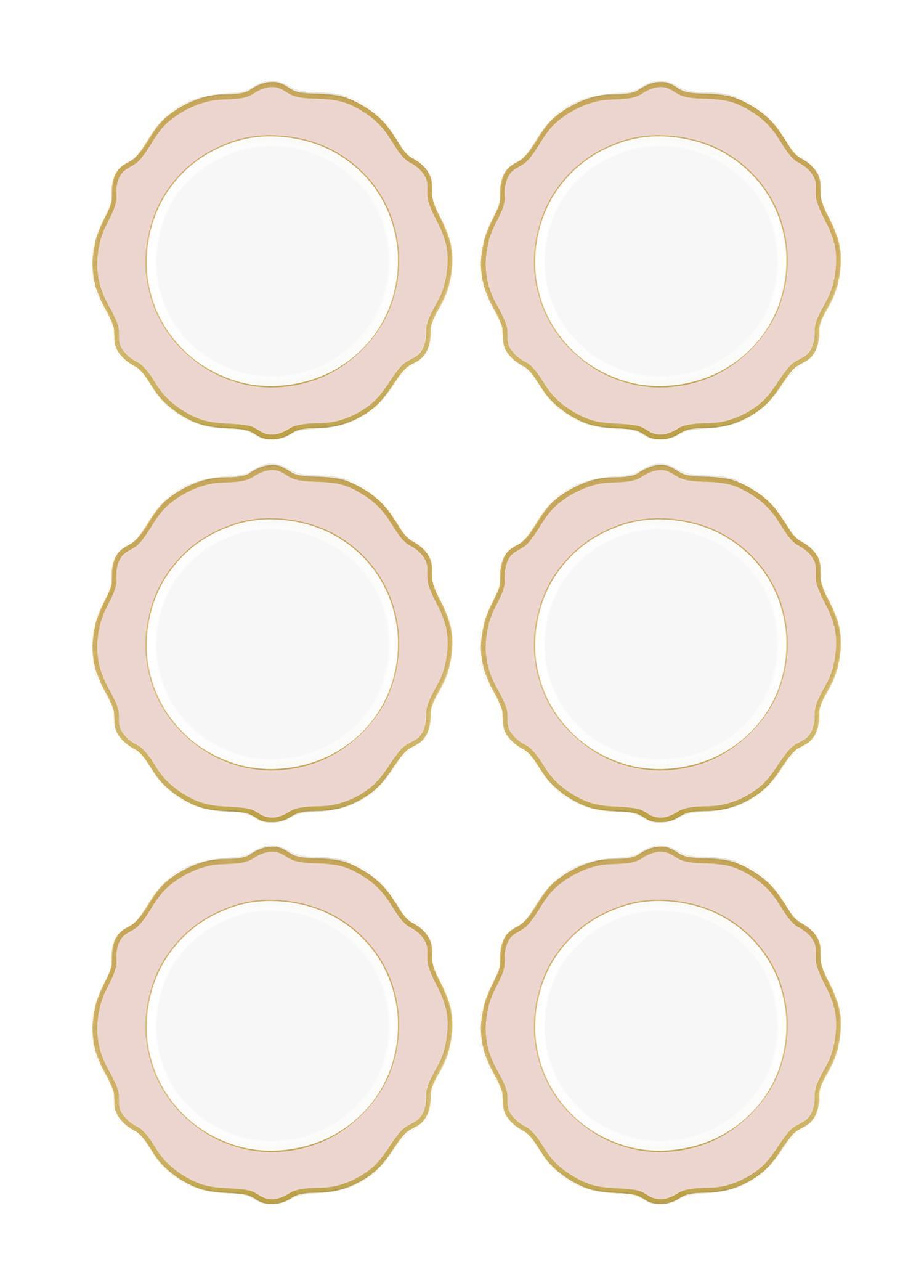  Jaswely Servis Tabağı 6 Parça Pembe 27 Cm