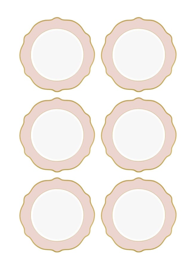  Jaswely Servis Tabağı 6 Parça Pembe 27 Cm