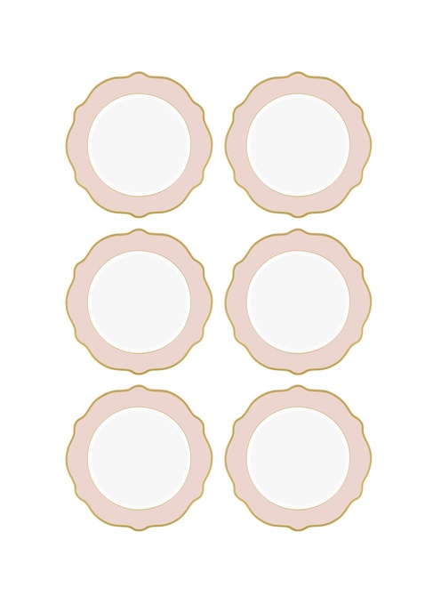  Jaswely Pasta Tabağı 6 Parça Pembe 21 Cm