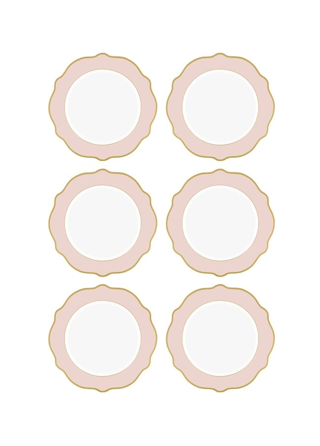  Jaswely Pasta Tabağı 6 Parça Pembe 21 Cm