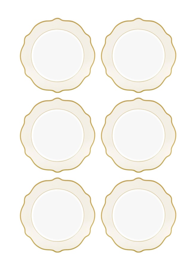  Jaswely Servis Tabağı 6 Parça Krem 27 Cm