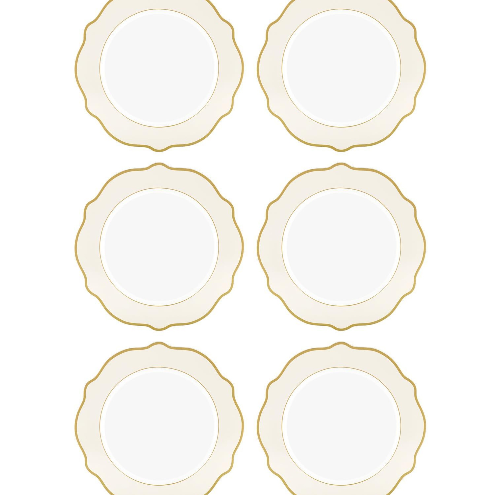 Jaswely Pasta Tabağı 6 Parça Krem 21 Cm