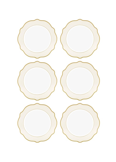  Jaswely Pasta Tabağı 6 Parça Krem 21 Cm