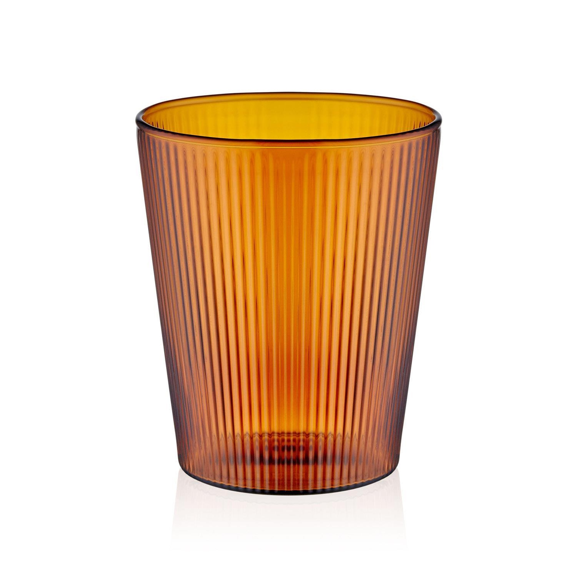 Striped Borosilikat Cam Bardak Amber 400 ml