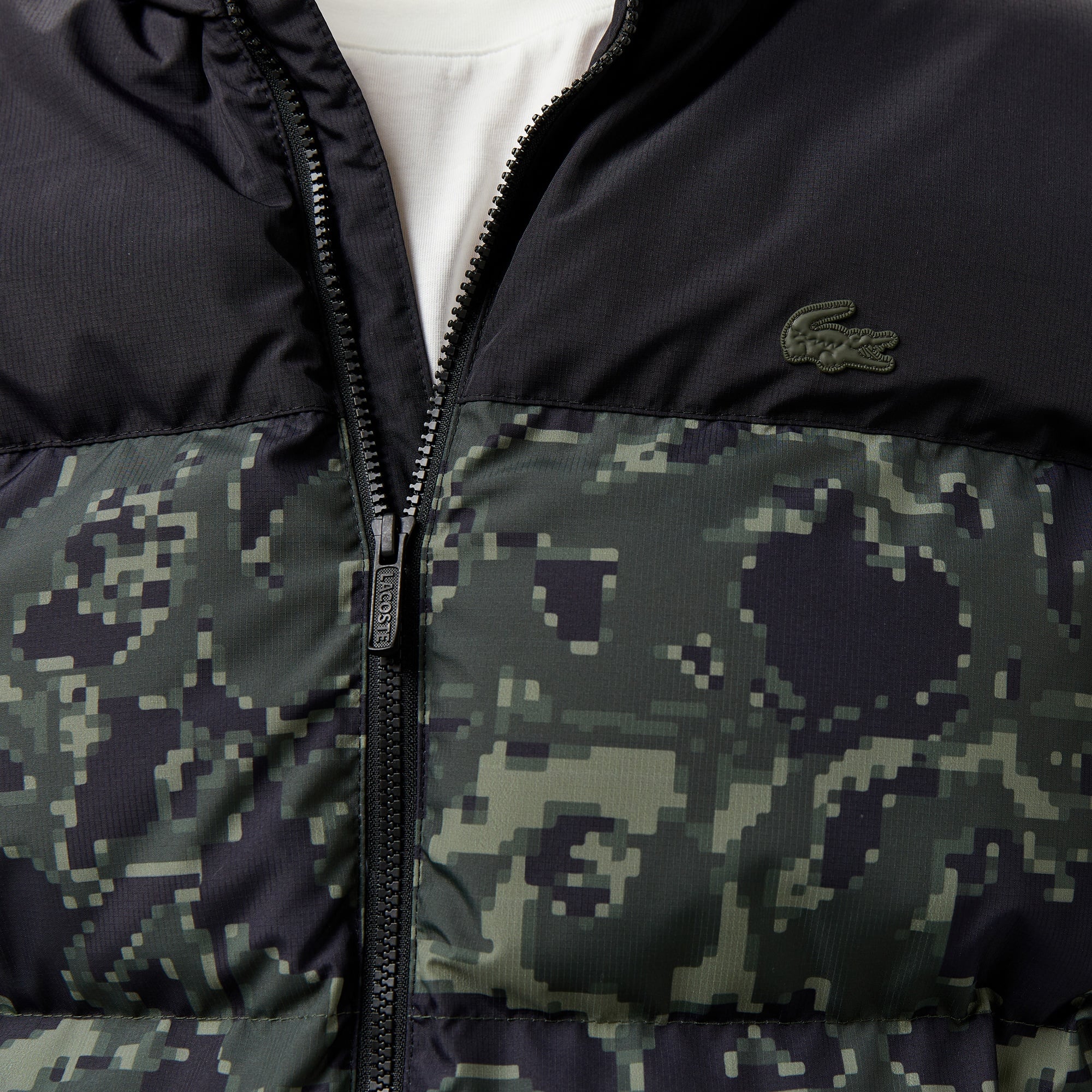 Erkek Desenli Yeşil Şişme Mont