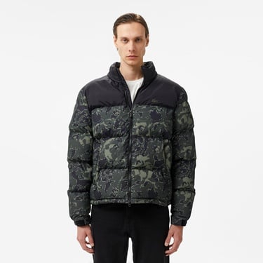  Erkek Dik Yaka Kapitone Siyah Mont