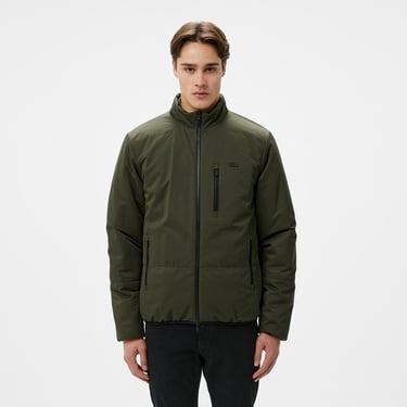  Erkek Dik Yaka Çift Taraflı Siyah Mont