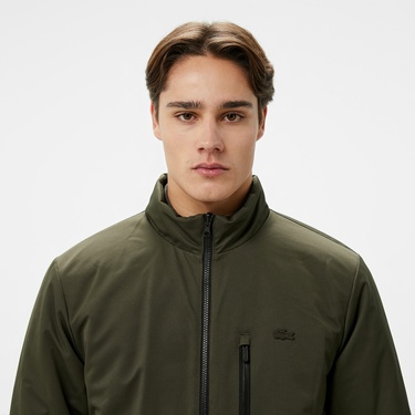  Erkek Dik Yaka Çift Taraflı Siyah Mont