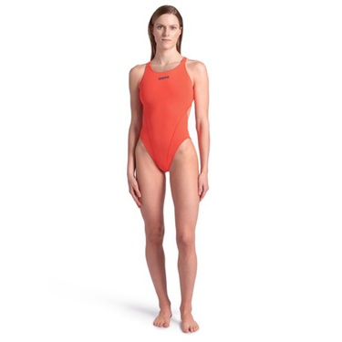  Team Swimsuit Swim Tech Solid Kadın Turuncu Yüzücü Mayosu 004763300