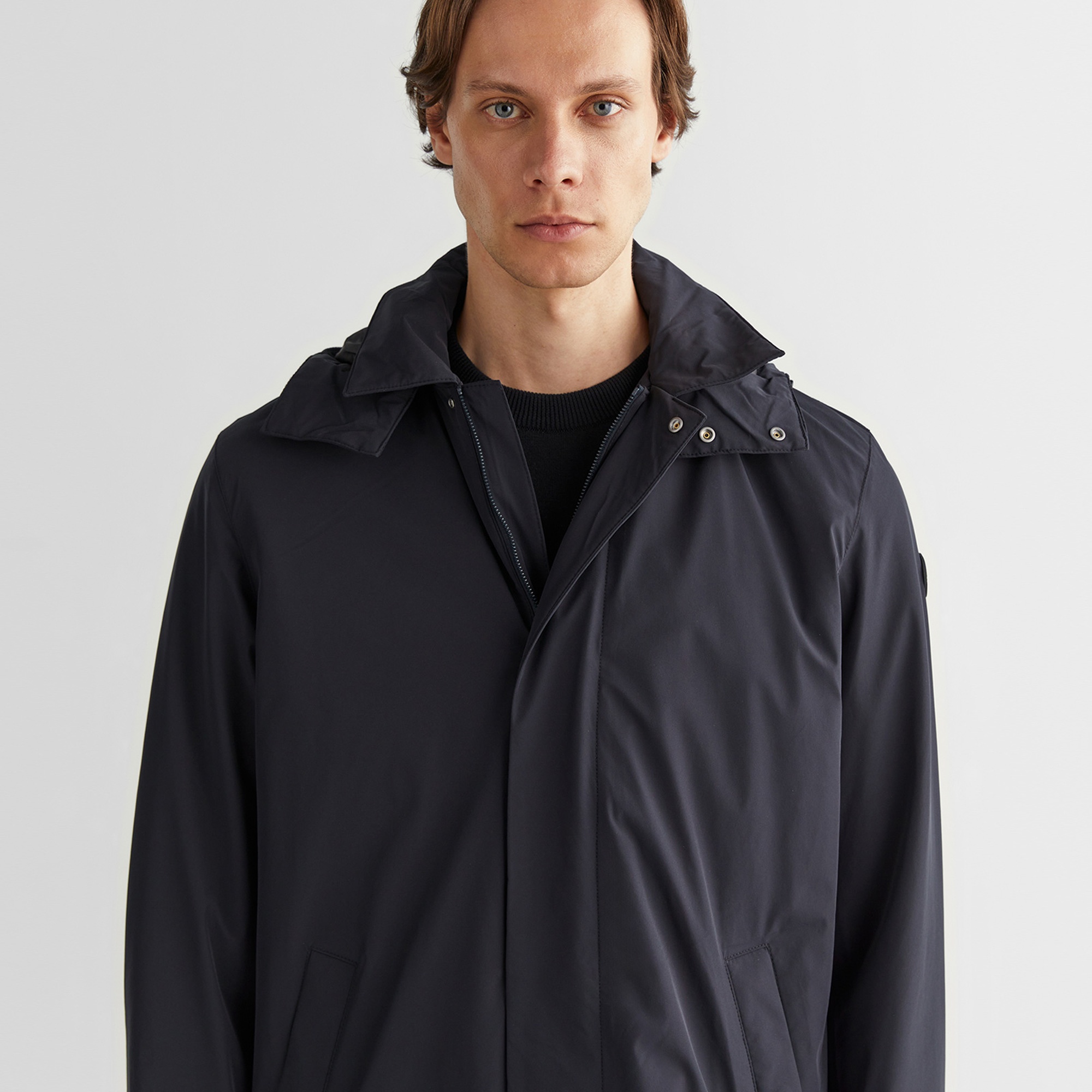 GANT Erkek Siyah Kapüşonlu Mont