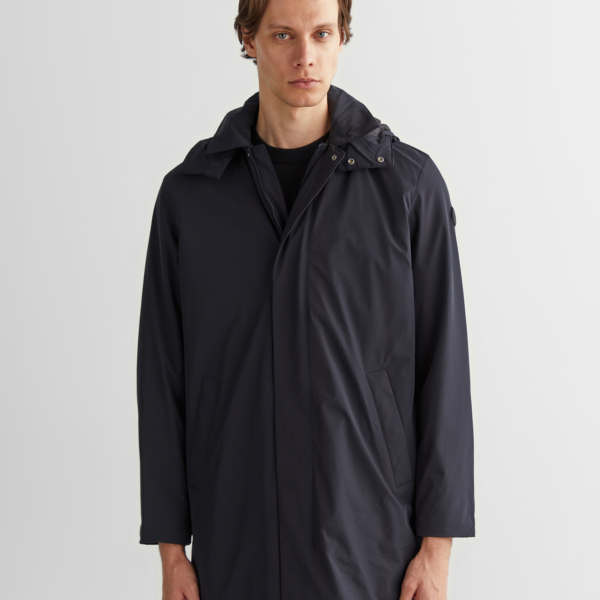 GANT Erkek Siyah Kapüşonlu Mont