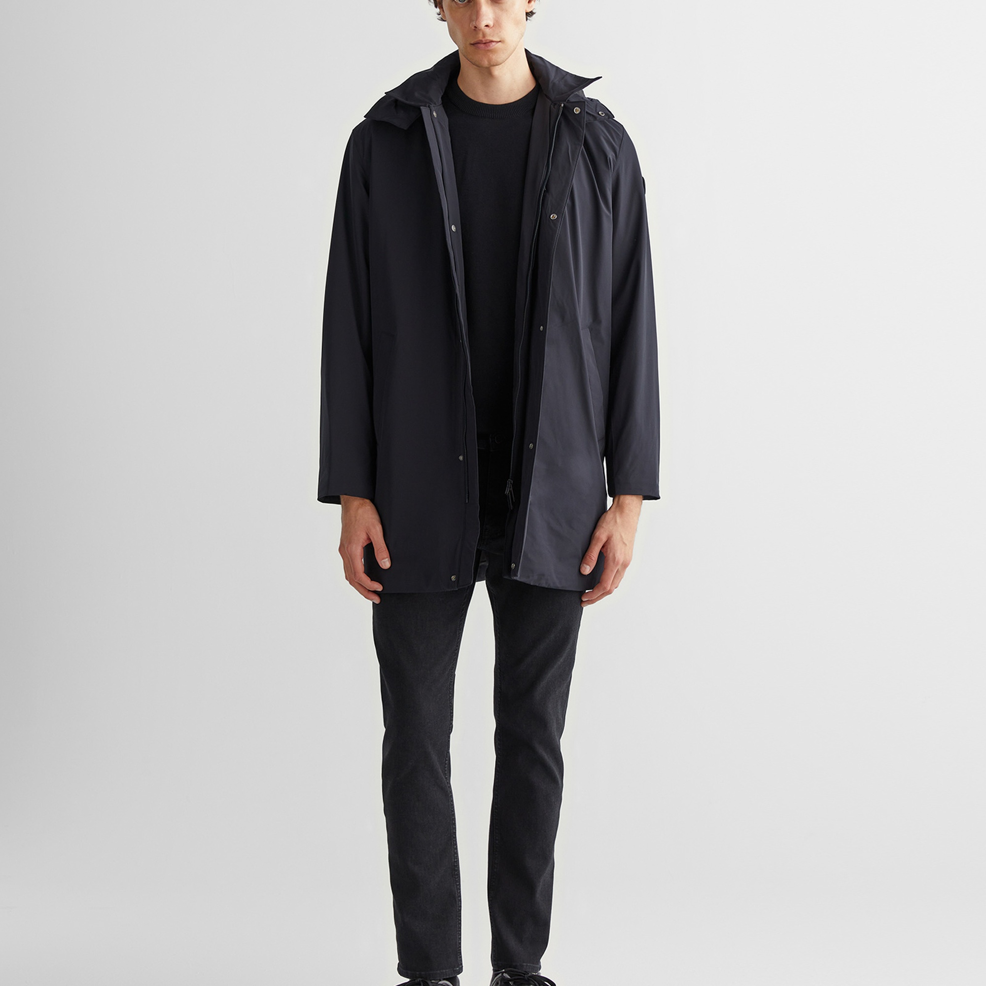 GANT Erkek Siyah Kapüşonlu Mont