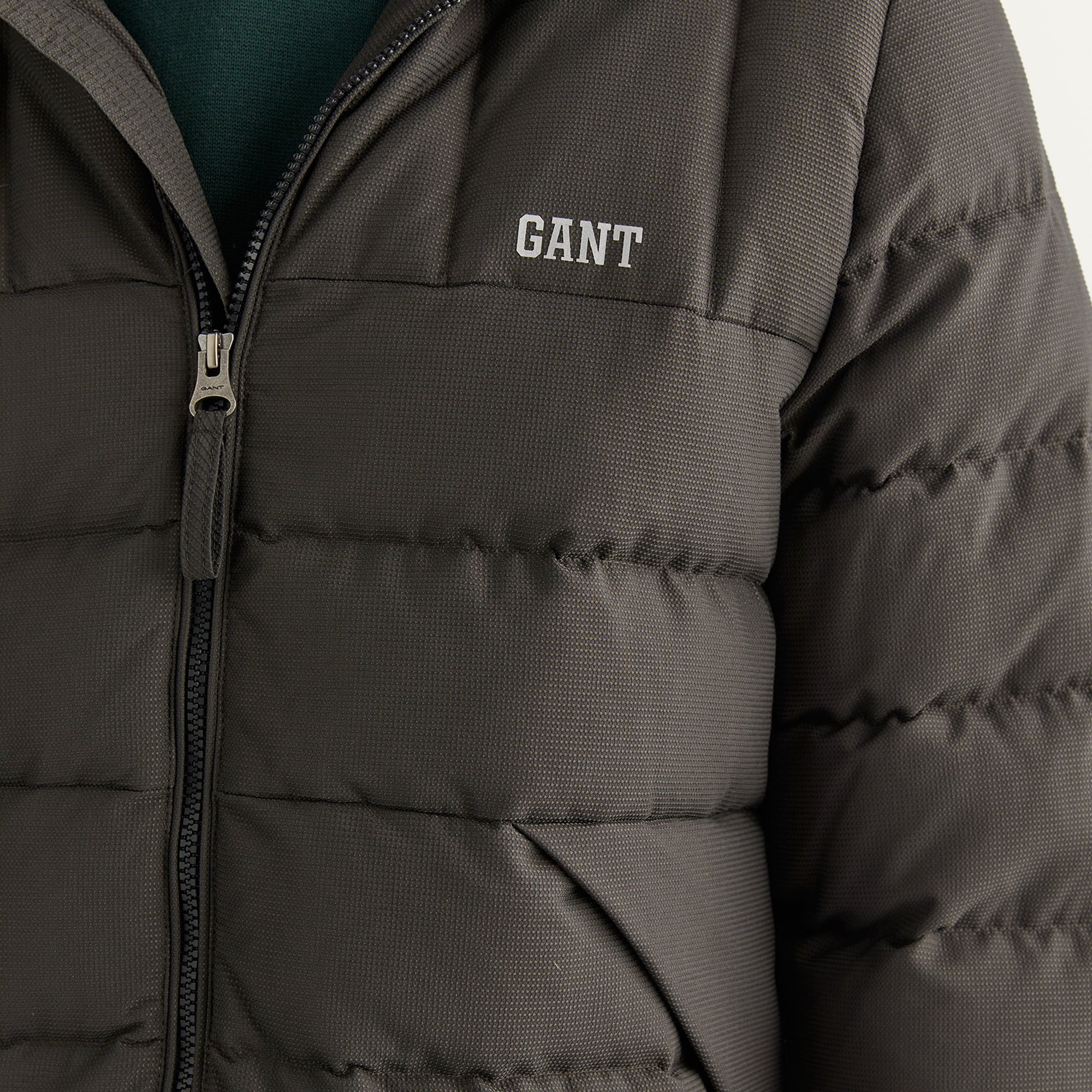 GANT Erkek Gri Kapüşonlu Logolu Mont