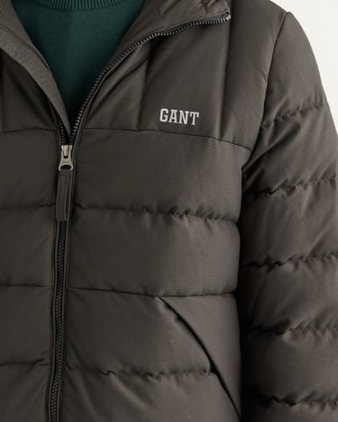  GANT Erkek Gri Kapüşonlu Logolu Mont