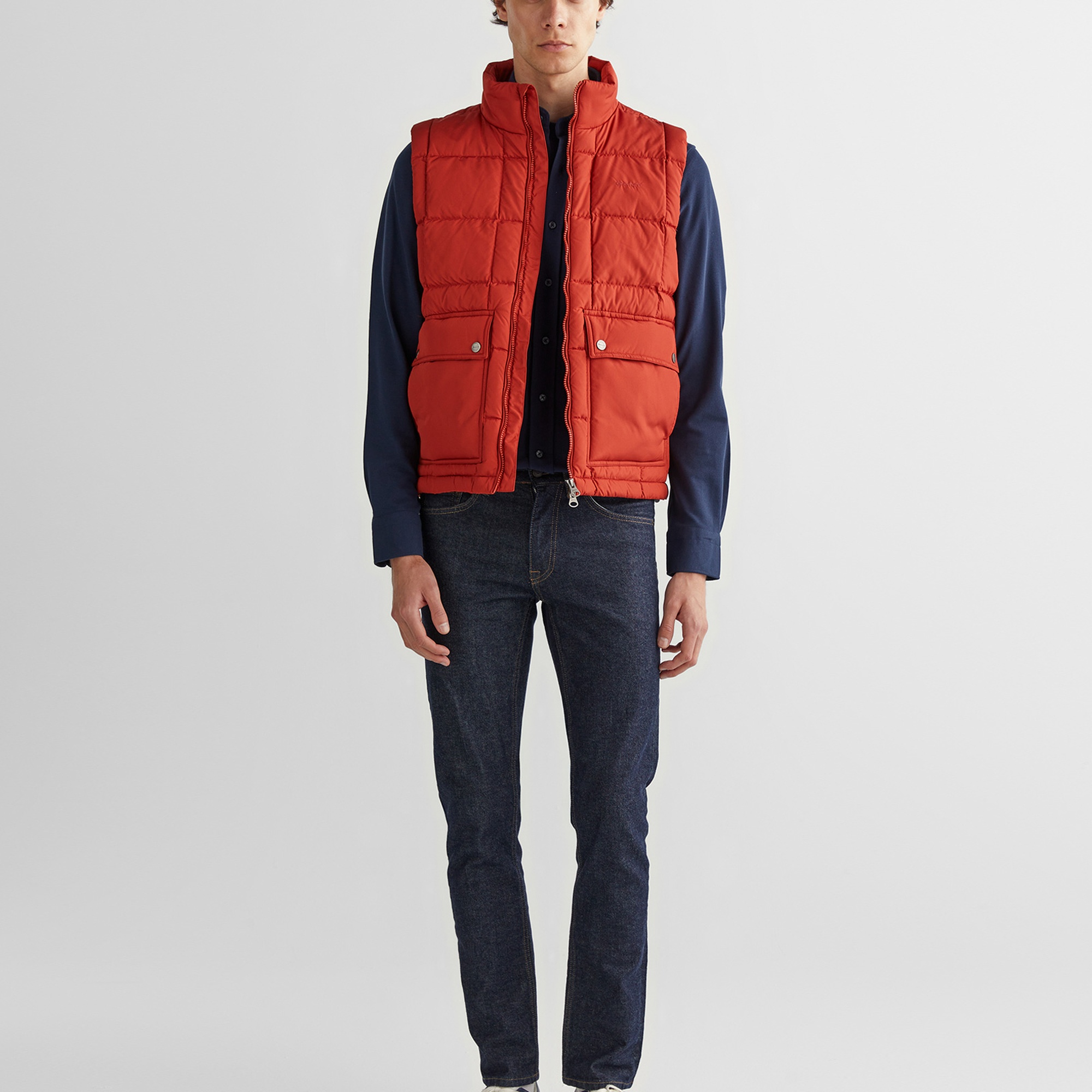 GANT Erkek Kırmızı Dik Yaka Kaz Tüyü Yelek