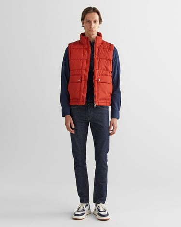  GANT Erkek Kırmızı Dik Yaka Kaz Tüyü Yelek